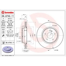 Диск гальмівний BREMBO 09.A742.11