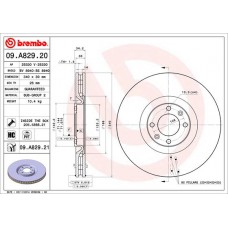 Диск гальмівний BREMBO 09.A829.21
