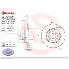 Диск гальмівний BREMBO 09.A913.11