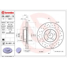 Диск гальмівний BREMBO 09.A921.1X