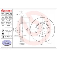 Диск гальмівний BREMBO 09.A971.11