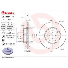 Диск гальмівний BREMBO 09.B280.41