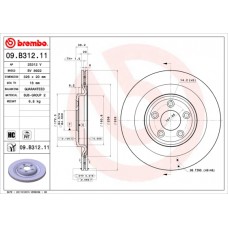 Диск гальмівний BREMBO 09.B312.11