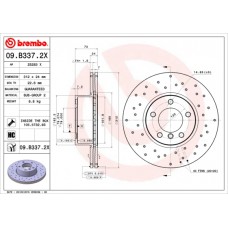 Диск гальмівний BREMBO 09.B337.2X