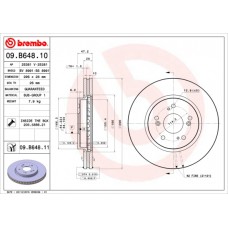 Диск гальмівний BREMBO 09.B648.10