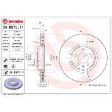 Диск гальмівний BREMBO 09.B972.11