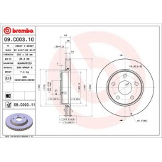 Диск гальмівний BREMBO 09.C003.11