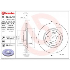 Диск гальмівний BREMBO 09.C245.11