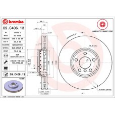 Диск гальмівний FR BREMBO 09.C406.13