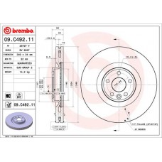 Диск гальмівний BREMBO 09.C492.11