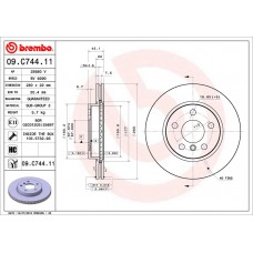 Диск гальмівний BREMBO 09.C744.11