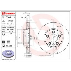 Диск гальмівний BREMBO 09.C881.11