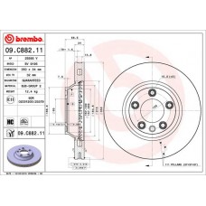 Диск гальмівний BREMBO 09.C882.11