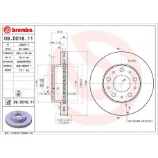 Диск гальмівний BREMBO 09.D018.11