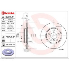 Диск гальмівний BREMBO 09.D208.11