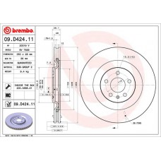 Диск гальмівний BREMBO 09.D424.11