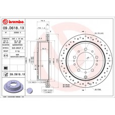 Диск гальмівний BREMBO 09.D618.1X