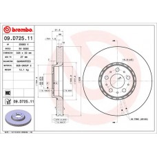 Диск гальмівний BREMBO 09.D725.11