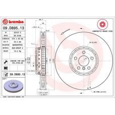 Диск гальмівний BREMBO 09.D895.13