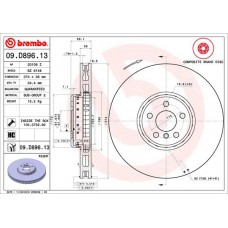Диск гальмівний BREMBO 09.D896.13