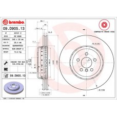 Диск гальмівний BREMBO 09.D905.13