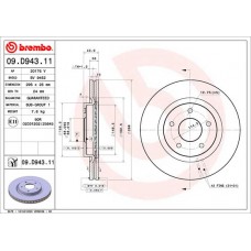 Диск гальмівний BREMBO 09.D943.11