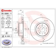 Диск гальмівний BREMBO 09.N360.11