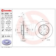 Диск гальмівний BREMBO 09.3090.11