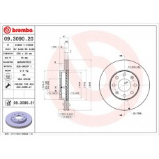 Диск гальмівний BREMBO 09.3090.20