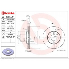 Диск гальмівний BREMBO 09.4765.14