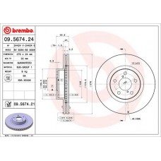Диск гальмівний BREMBO 09.5674.21