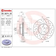 Диск гальмівний BREMBO 09.5674.2X