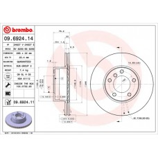 Диск гальмівний BREMBO 09.6924.11