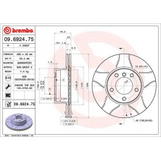 Диск гальмівний BREMBO 09.6924.75