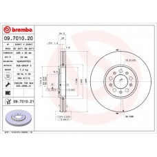 Диск гальмівний BREMBO 09.7010.21