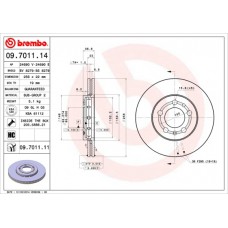 Гальмівний диск BREMBO 09.7011.11