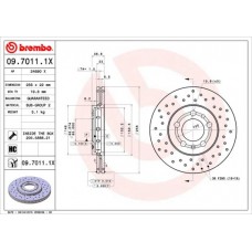 Диск гальмівний BREMBO 09.7011.1X