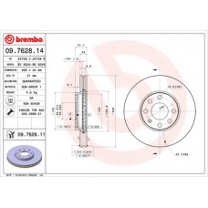 Диск гальмівний BREMBO 09.7628.14