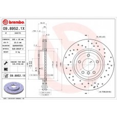 Диск гальмівний BREMBO 09.8952.1X