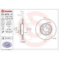 Диск гальмівний BREMBO 09.9078.11