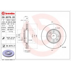 Диск гальмівний BREMBO 09.9078.20