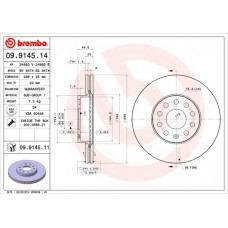 Диск гальмівний BREMBO 09.9145.11