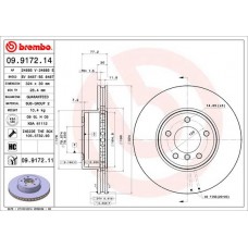 Диск гальмівний BREMBO 09.9172.11