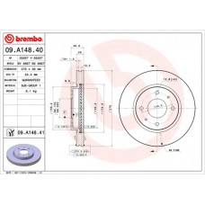 Диск гальмівний BREMBO 09.A148.41