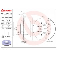 Диск гальмівний BREMBO 09.A204.11