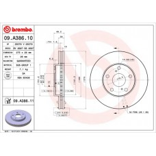 Диск гальмівний BREMBO 09.A386.11