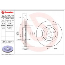 Диск гальмівний BREMBO 09.A417.11