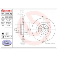 Диск гальмівний BREMBO 09.A444.41