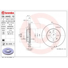 Диск гальмівний BREMBO 09.A445.10