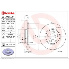 Диск гальмівний BREMBO 09.A455.14